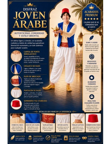 Costume da giovane arabo taglia L | Costumi per adulti Re del Carnevale